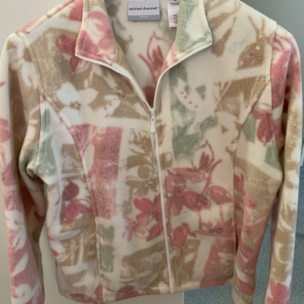 Zippered Fleece with beading